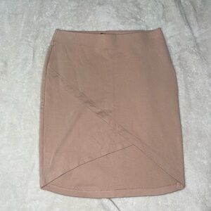 Forever 21 Tan Asymmetrical Wrap Pencil Skirt